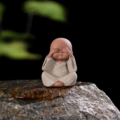 Čínský zen malý mnich Ornament----Malý mnich, který nevypadá (zelený)