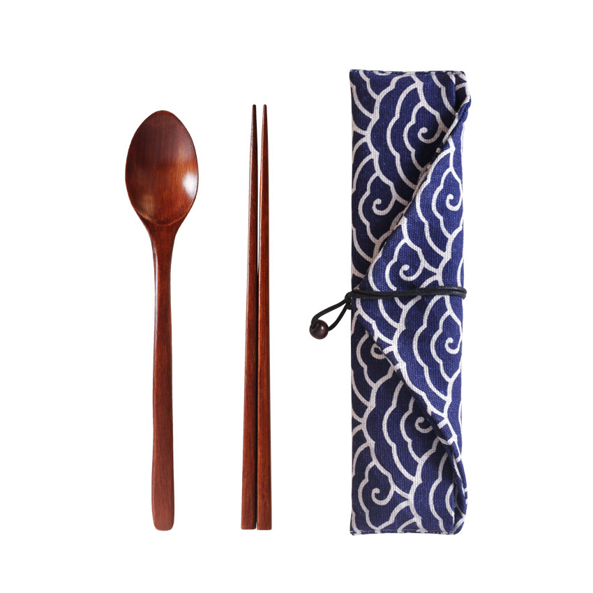Lžíce a hůlky v japonském stylu (dvoudílná sada) - Velká barva laku 3