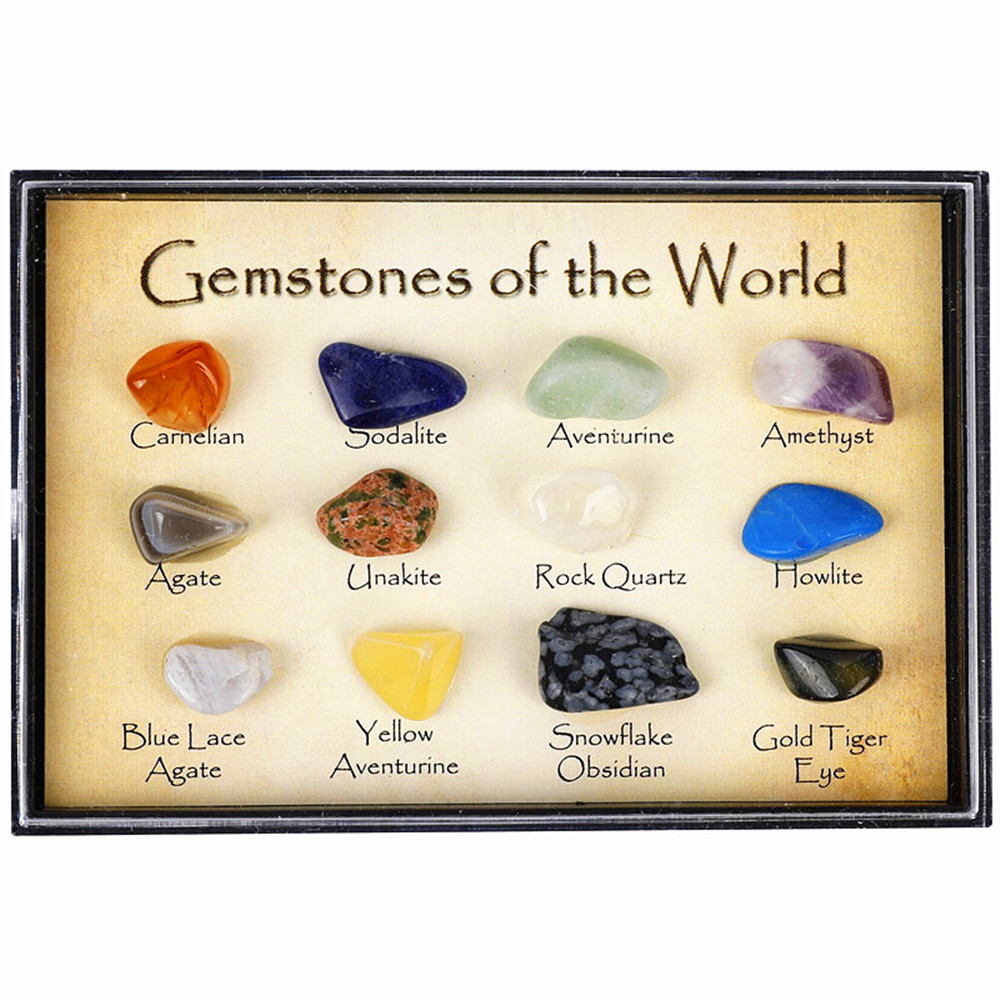 12 kusů přírodních kamenů - drahokamy 1