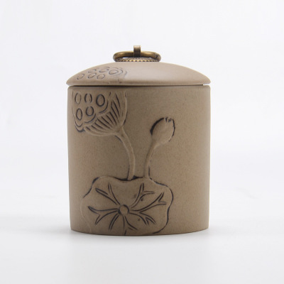 Čínská čajová dóza - Čínská hrubá keramika（Lotus）