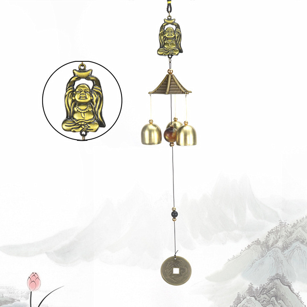 Jednovrstvá kovová zvonkohra Feng Shui-Buddha(46cm)