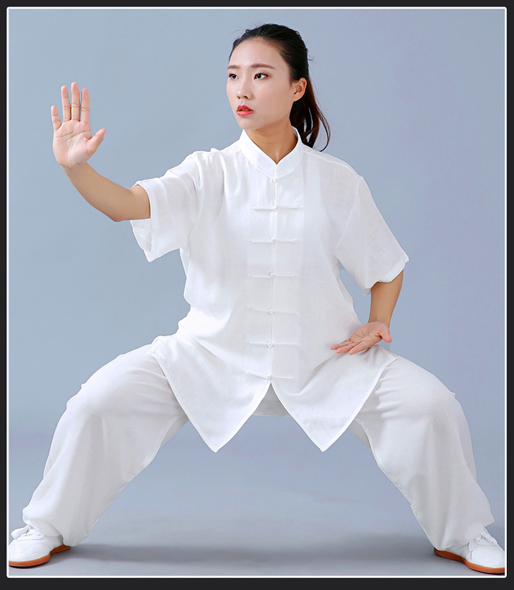 Kung Fu, Tai Chi oblečení obleky s krátkým rukávem ---- Bílý (žena)