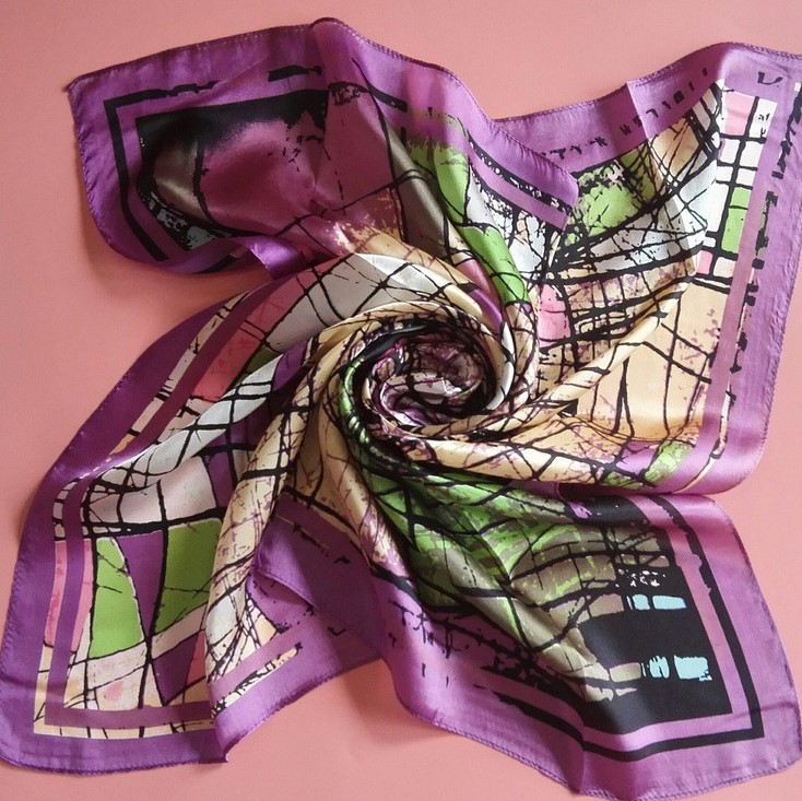 Velký hedvábný šátek---- fialový sen