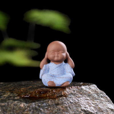 Čínský zen malý mnich Ornament----Malý mnich, který neposlouchá (modrý)