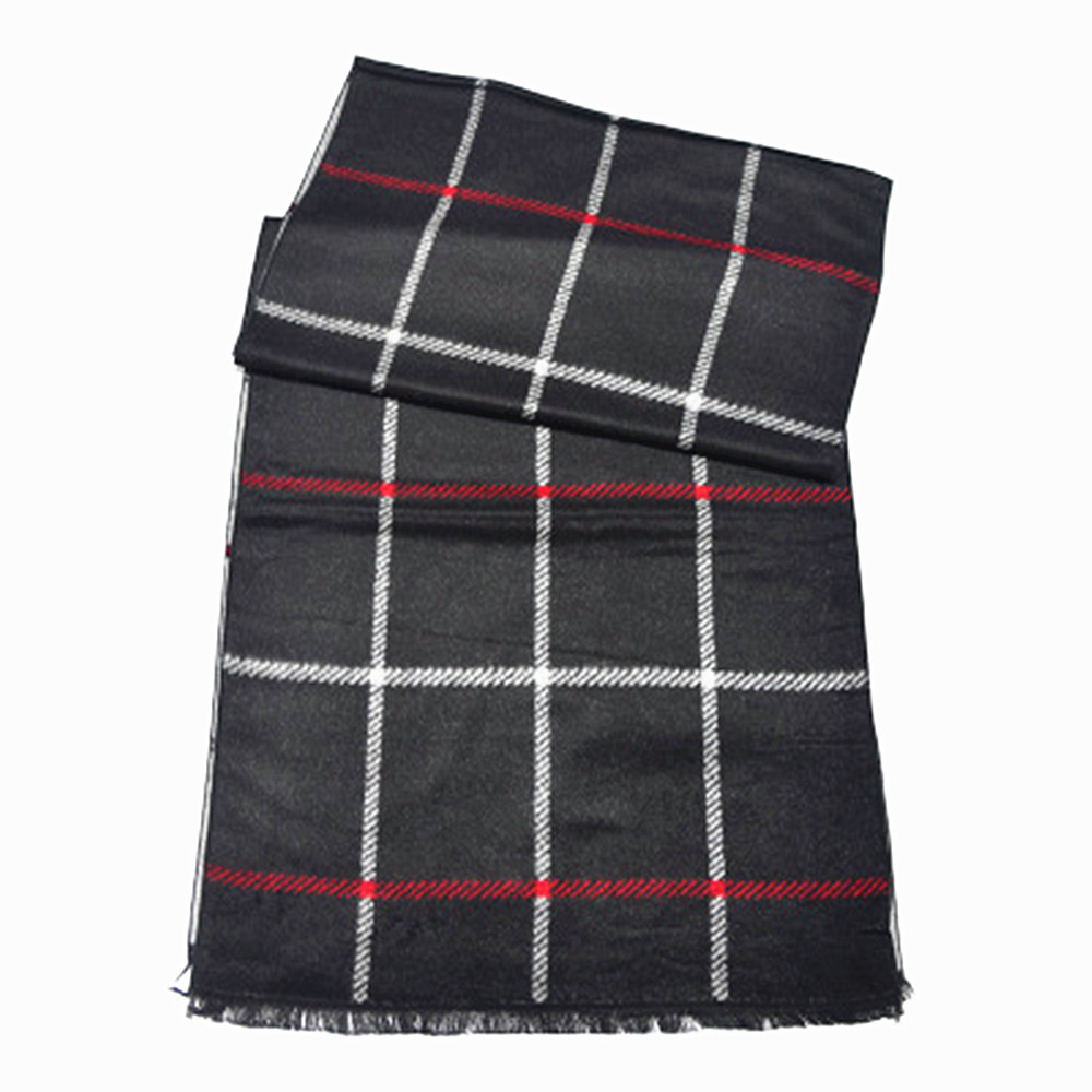 Hedvábná šála česaná unisex-block plaid 2