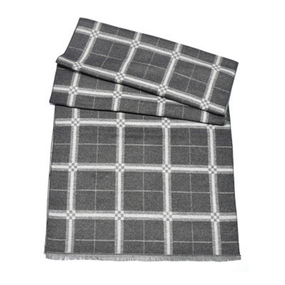 Hedvábná šála česaná unisex-block plaid 3