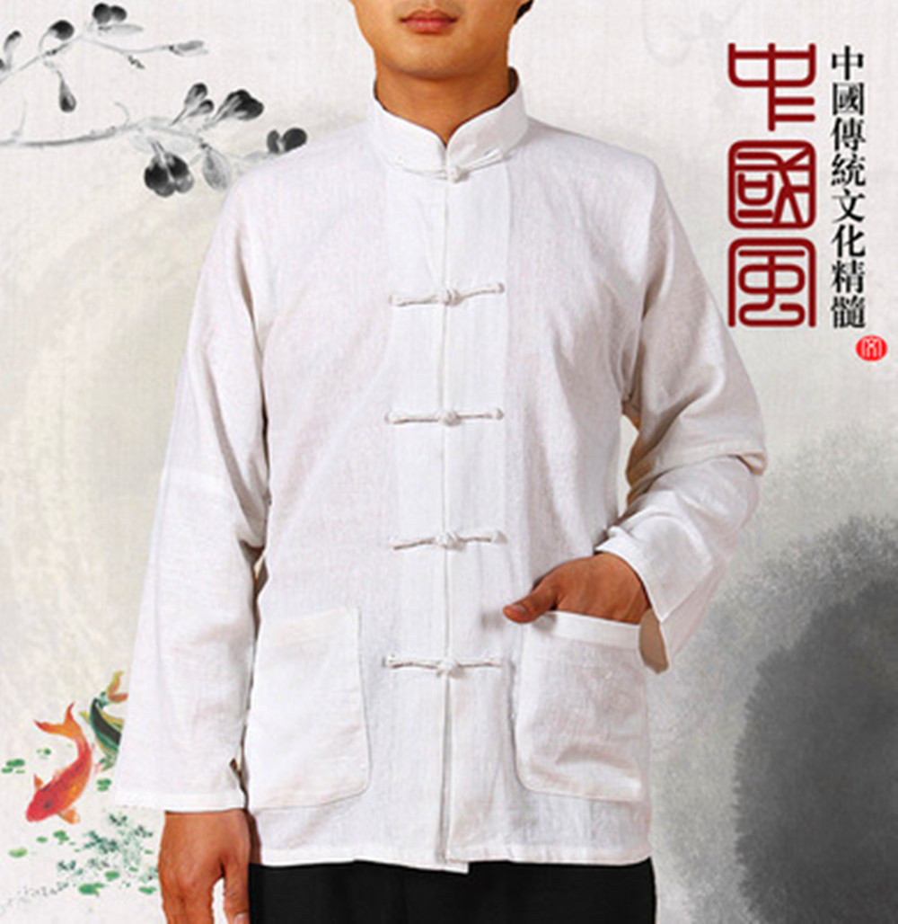 Čínská košile kung-fu a tai-či - bílá