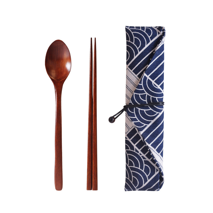 Lžíce a hůlky v japonském stylu (dvoudílná sada) - Velká barva laku 1