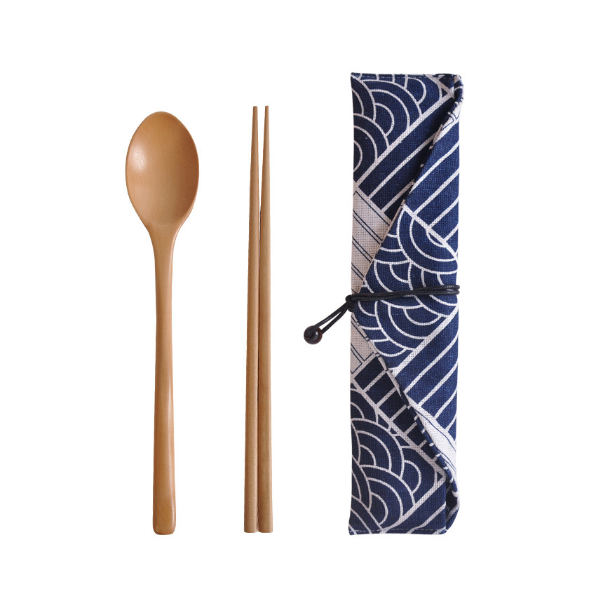 Lžíce a hůlky v japonském stylu (dvoudílná sada) - Barva dřeva 1