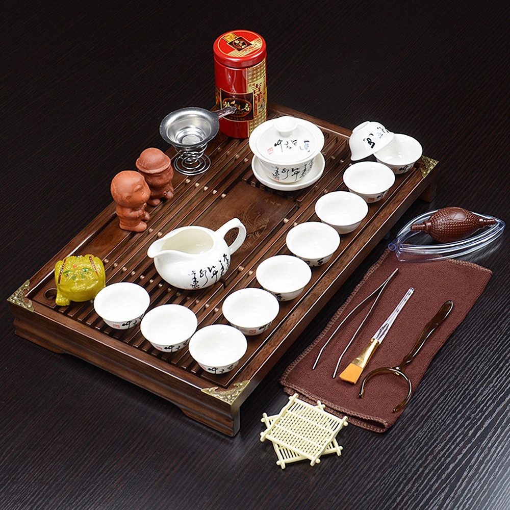 Čínský čajový obřad Gong Fu Cha - Bílý porcelán čajový set 5