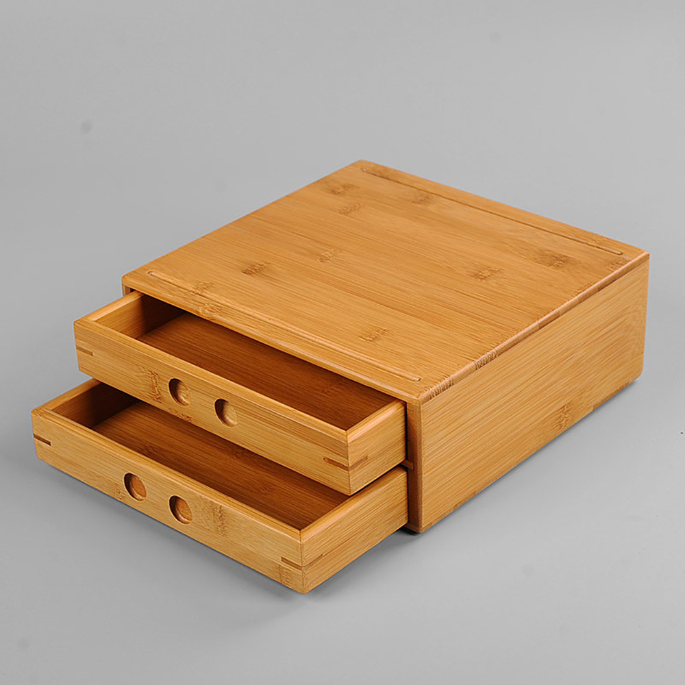 Dvou zásuvkový box na čaj Pu'er-bambus