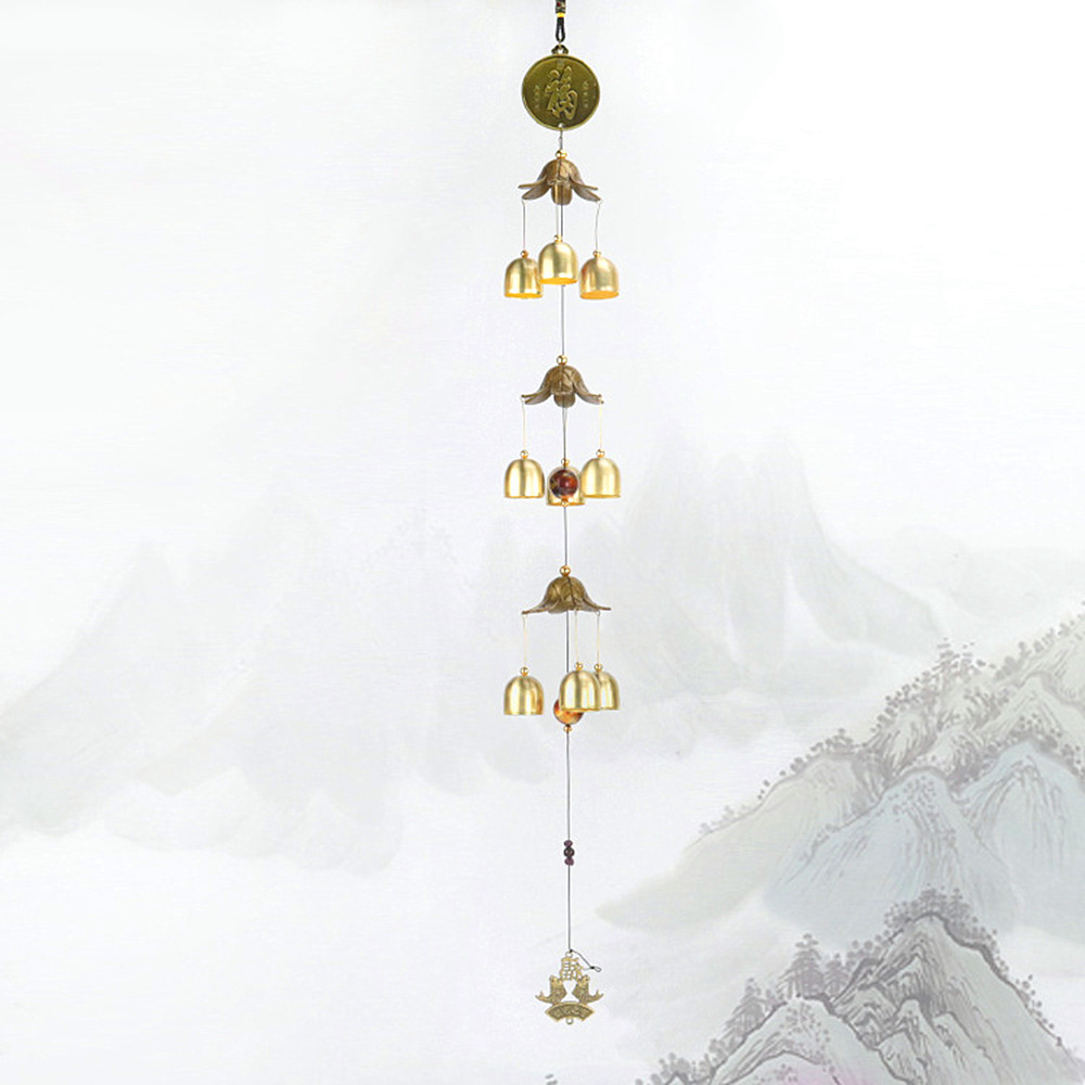 Třívrstvá kovová zvonkohra Feng Shui-FU Požehnání (74cm)