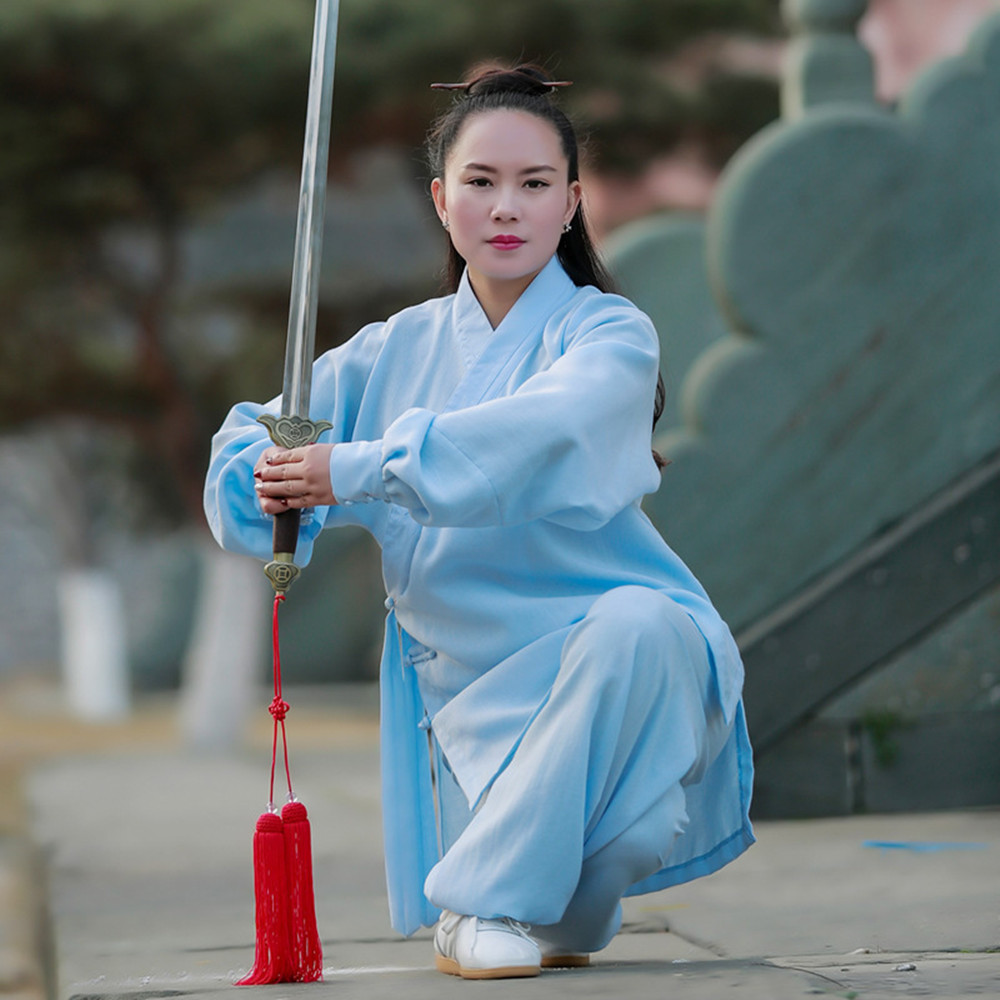 Oblek pro taichi Wudang a kungfu - Modrý
