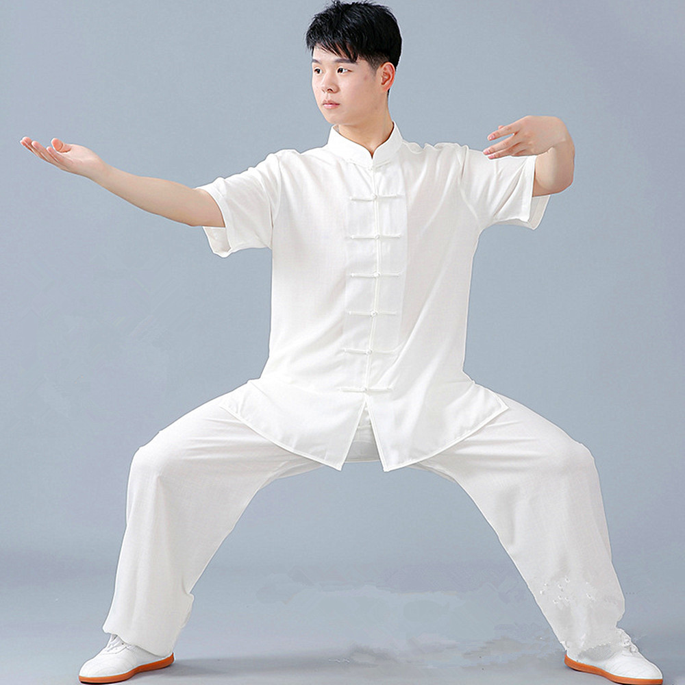 Kung Fu, Tai Chi oblečení obleky s krátkým rukávem ---- Bílý (muž)
