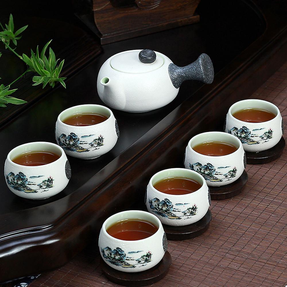 Japonský čajový set - Konvice na čaj s bočním uchem ( Hora a řeka )