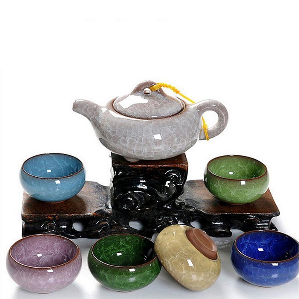 Čínský čajový set - ledová glazura s prasklinu