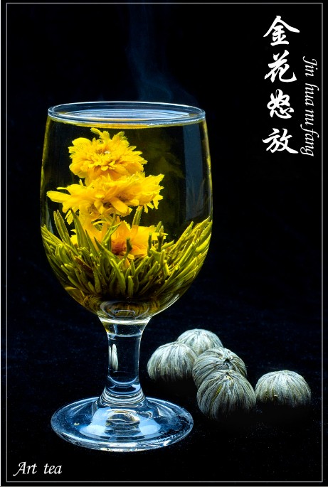 Kvetoucí čaj – Zlatý květ v plném květu (Jing Hua Nu Fung)